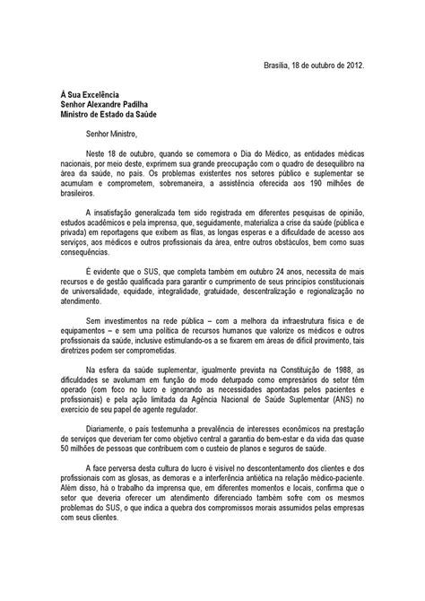 Carta Ao Ministro Da Saude By Leandro Azevedo Issuu