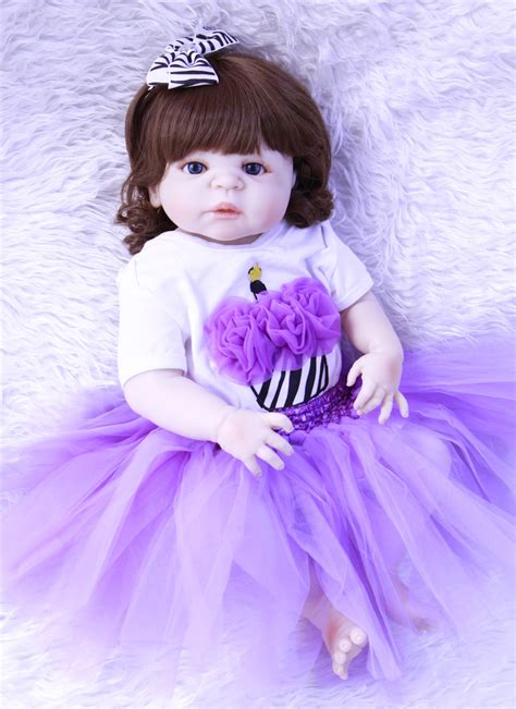 Bebe Doll Reborn 23 Full Silicone Reborn Baby Girl Dolls Lovely Curly