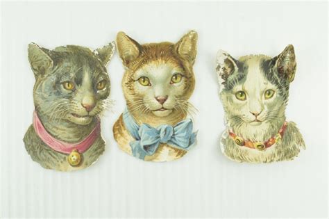 Cat Three Victorian Die Cut Cats Free Stock Photo Public Domain Pictures