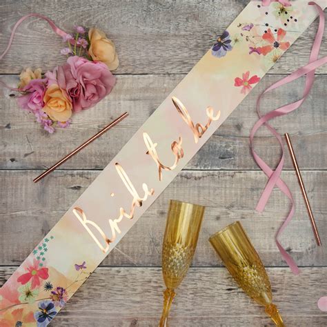 Hen Party Bride To Be Floral Paper Sash By Postbox Party