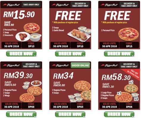 Save money with malaysia coupons & voucher codes for october 2020 from online stores with special prices. Pizza Hut Malaysia Coupon Code Until 30 April 2016