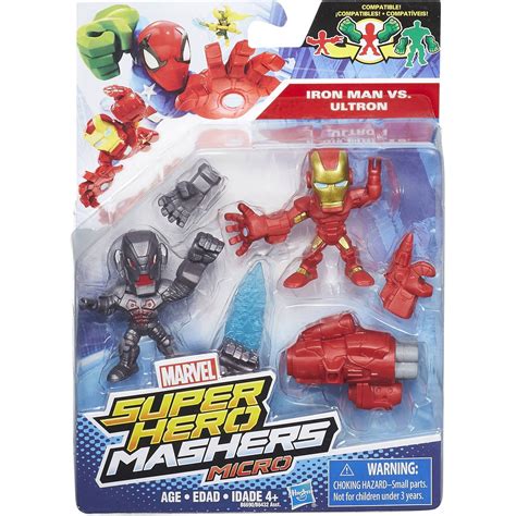 New Hasbro Marvel Super Hero Mashers Micro Iron Man Vs Ultron Action