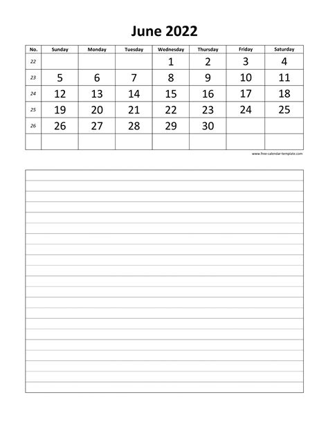 Free Printable June 2018 Vertical Calendar Calendar Printables June