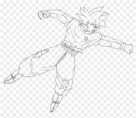 Ultra Instinct Goku Punching Lineart By Dragonballaffinity Draw Goku