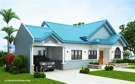 House plans 10×10 with 3 bedrooms. The Blue House Design with 3 Bedrooms | Bungalow house ...