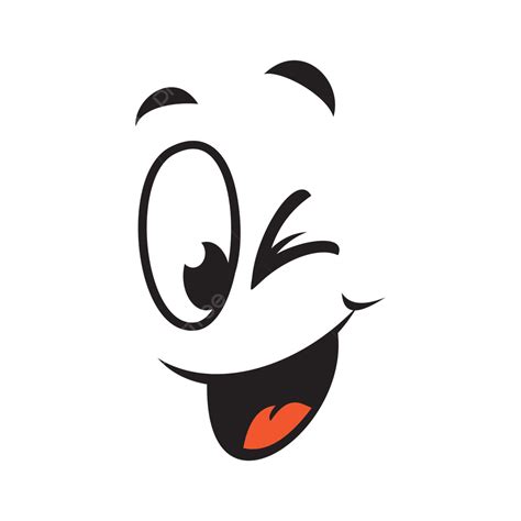 Cartoon Facial Expression Smiling Wink Cartoon Wink Smile Png And