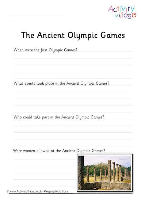 Darius, the king of kings, was the king, or shah, of persia when his troops suffered defeat at greek hands at the battle of marathon in 490 bce. Ancient Olympic Games Worksheet | Ancient olympics ...