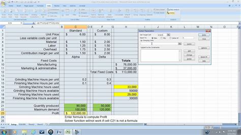 Download all products today 60% off >>. Using Excel Solver for Optimum Product Mix.wmv - YouTube