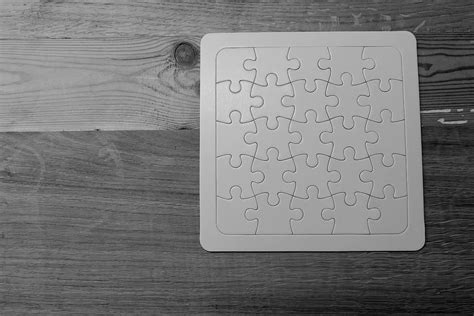 Hd Wallpaper Gray Scale Photo Of Jigsaw Puzzle Black And White Blank