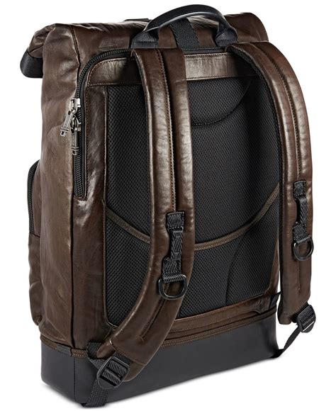 Lyst Tumi Alpha Bravo Luke Roll Top Leather Backpack In Brown For Men
