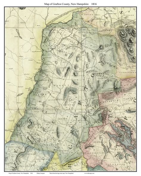 Maps Of New Hampshire Counties From The 1816 Carrigain State Map