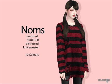 The Sims Resource Noms Fixed Oversized Knit Sweater