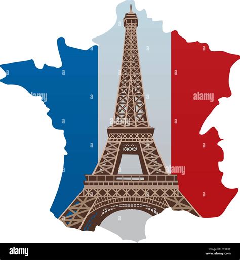 Ilustración De La Torre Eiffel De París Con País Francia Imagen Vector De Stock Alamy