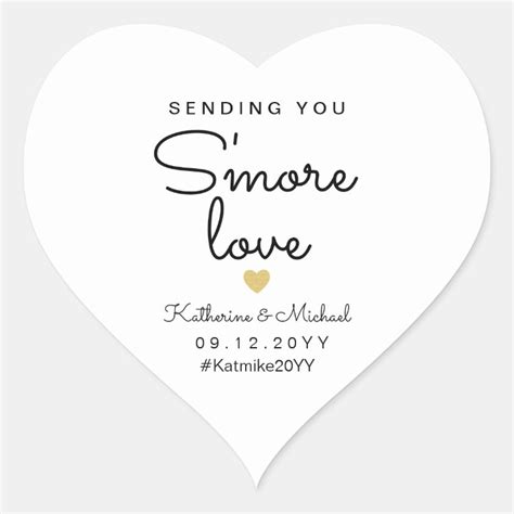Sending You Smore Love Fun Wedding Favor Heart Sticker Zazzle