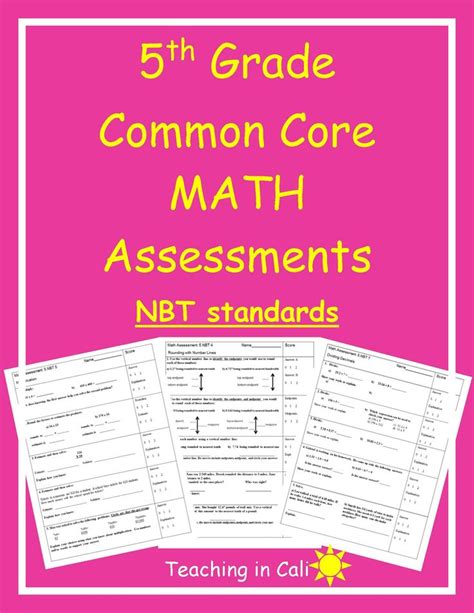 5th Grade Math Assessments Common Core Nbt Standards Math Assessment