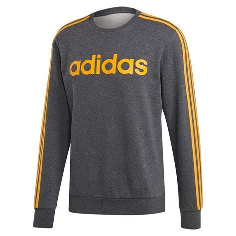 Adidas Essentials Stripes Crewneck Sweatshirt Grey Dressinn