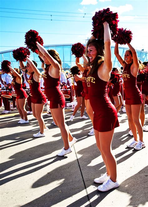 Iowa State Dance Team Gets The Crowd Ready For The Team To Arrive During Spirit Walk Photo Via