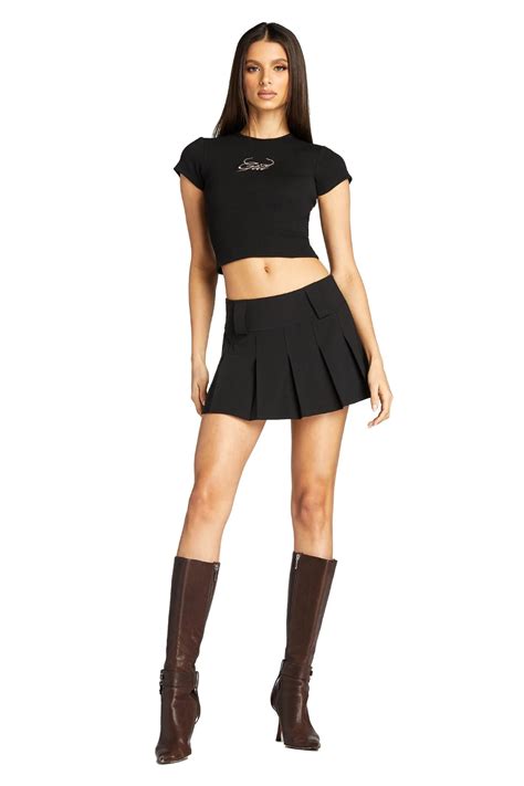 Carmel Skirt Iamgia Black Pleated Mini Skirt Iamgia Skirt