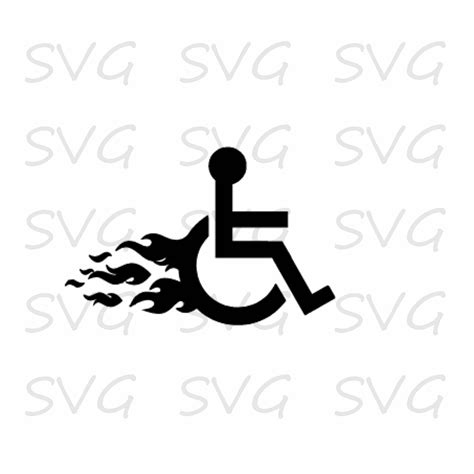 Handicap Wheelchair Flames 2 Svg Dxf Fcm Eps And Png Hot Etsy