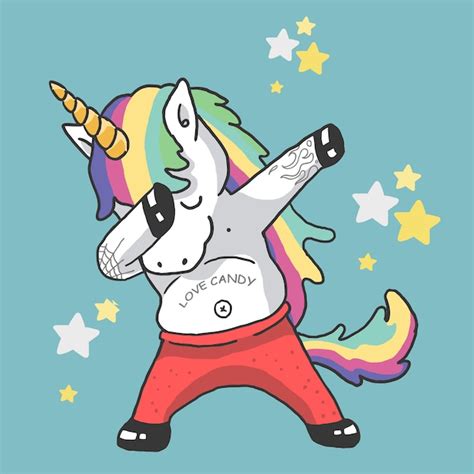 Premium Vector Cute Unicorn Dancing Illustration