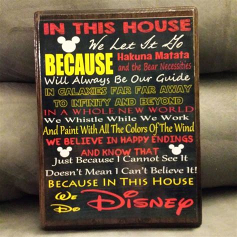 In This House We Do Disney Wooden Sign By Jlrdesigns1991 On Etsy