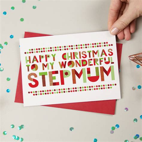 wonderful step mum christmas card by a is for alphabet