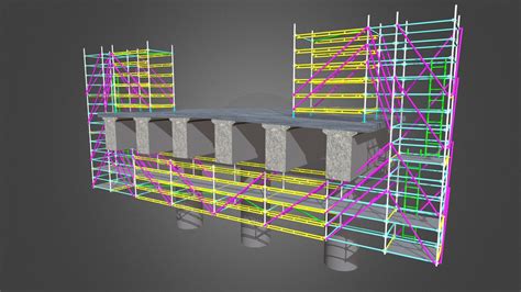 Cantilever Scaffolding Bridge Construction 3d Model By Mec Cad