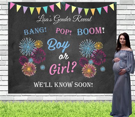 Gender Reveal Backdrop Banner Gender Reveal Ideas He Or She Etsy In