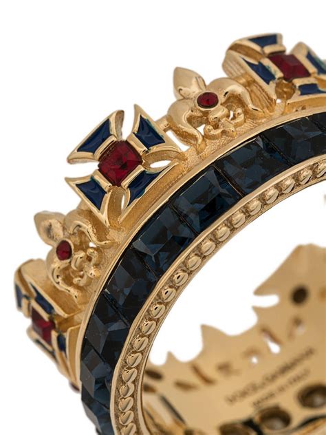 Dolce And Gabbana Crystal Crown Ring In Gold Metallic For Men Lyst