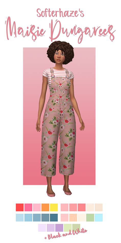 Deelitefulsimmersofterhazemaisiedungarees Sims 4 Dresses Sims 4