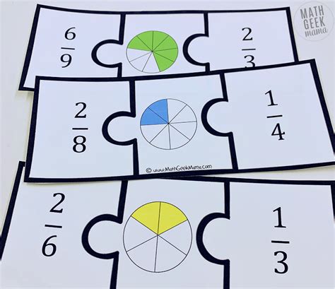 Modeling Fractions And Equivalent Fractions Free Puzzles