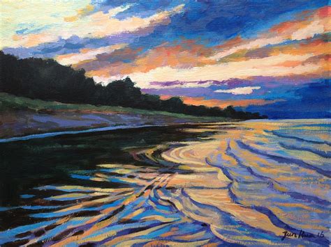 Sunrise Over Lake Erie At Long Point Provincial Park Acrylic Painting