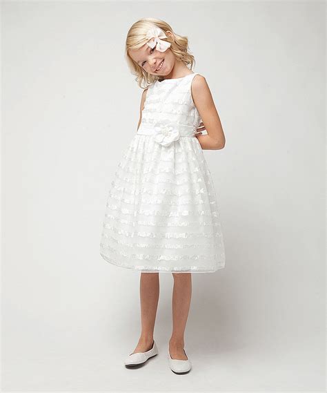 Look At This Sweet Kids White Stripe Rosette A Line Dress Infant On