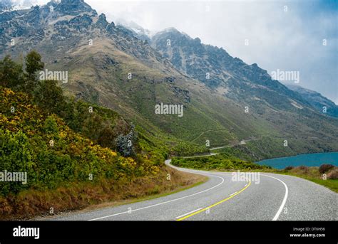 New Zealand Scenic Road Stock Photo Alamy