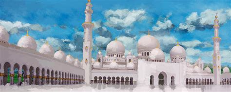 Sheikh Zayed Mosque Painting By Catf