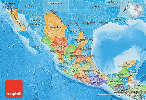 Political Map Of Mexico Political Shades Outside