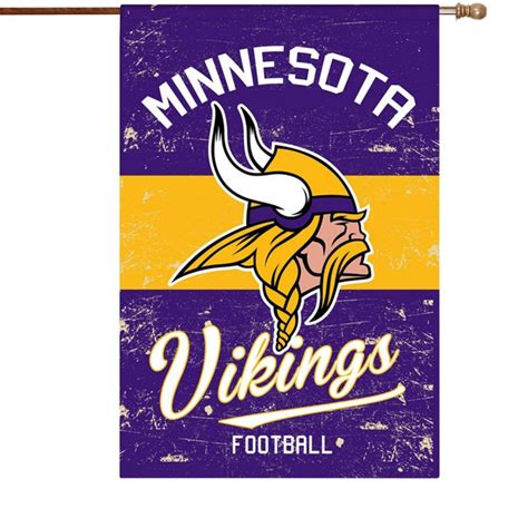 Minnesota Vikings 28 X 44 Double Sided Vintage Vertical House Flag