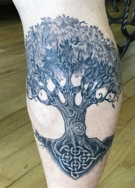 Black And Grey Celtic Tree Of Life By Edward Lott Tattoonow