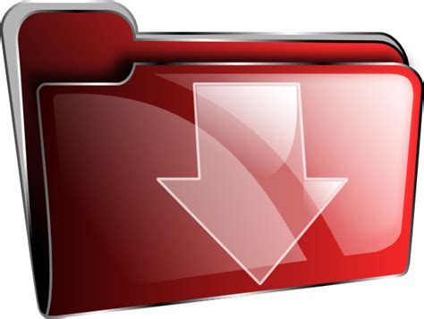 Red Download Folder Icon Clip Art At Vector Clip Art Online