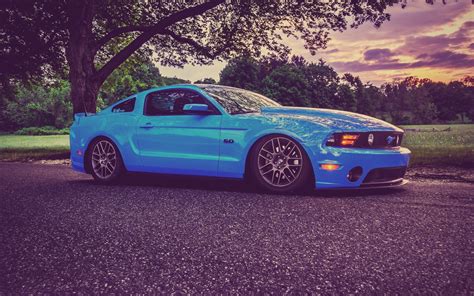 Online Crop Blue Ford Mustang Gt Coupe Ford Mustang Muscle Cars