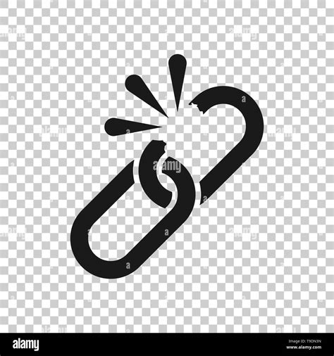 Broken Chain Sign Icon In Transparent Style Disconnect Link Vector