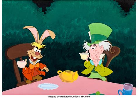 Alice In Wonderland Mad Hatter And March Hare Production Cel Walt