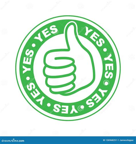 Yes Thumbs Up Stamp Stock Vector Illustration Of Network 136968251