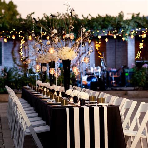 Sleek And Sophisticated Black And White Wedding Reception