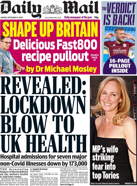 Newspaper Headlines Tory Rebellion And Lockdown Blow To Health