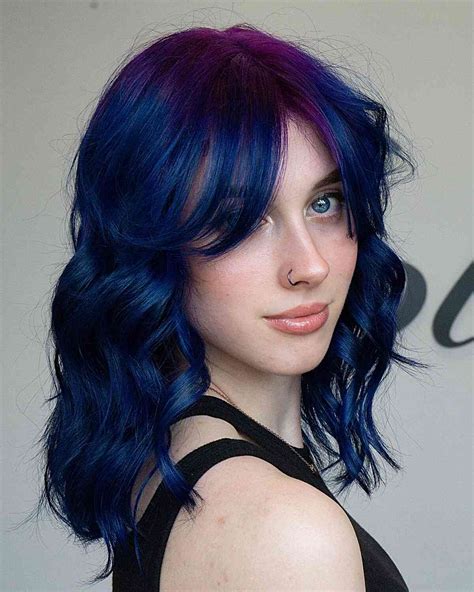 blue and purple hair color
