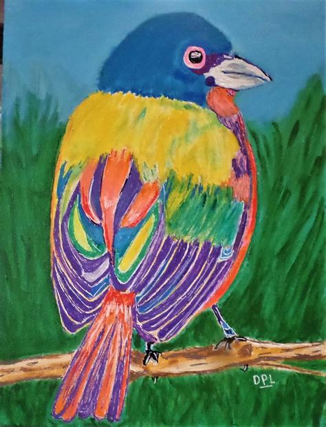 Rainbow Bird Painting By David Lecomte