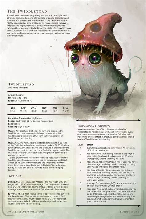 The Fluffy Folio Quirky 5e Monsters And Items Patreon Dnd Dragons