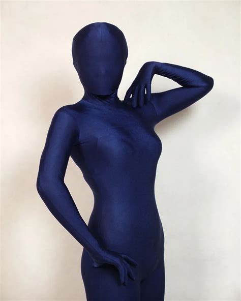 Dark Blue Full Body Spandexlycra Bodysuit Zentai Leotard Suit Adult Size Costumes Fancy Dress