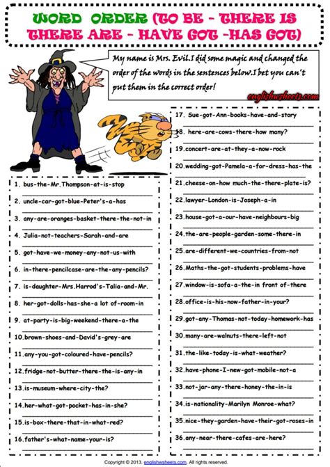 Students will watch a video, participate in discussion. Word Order ESL Grammar Exercise Worksheet for Kids | Ingilizce
